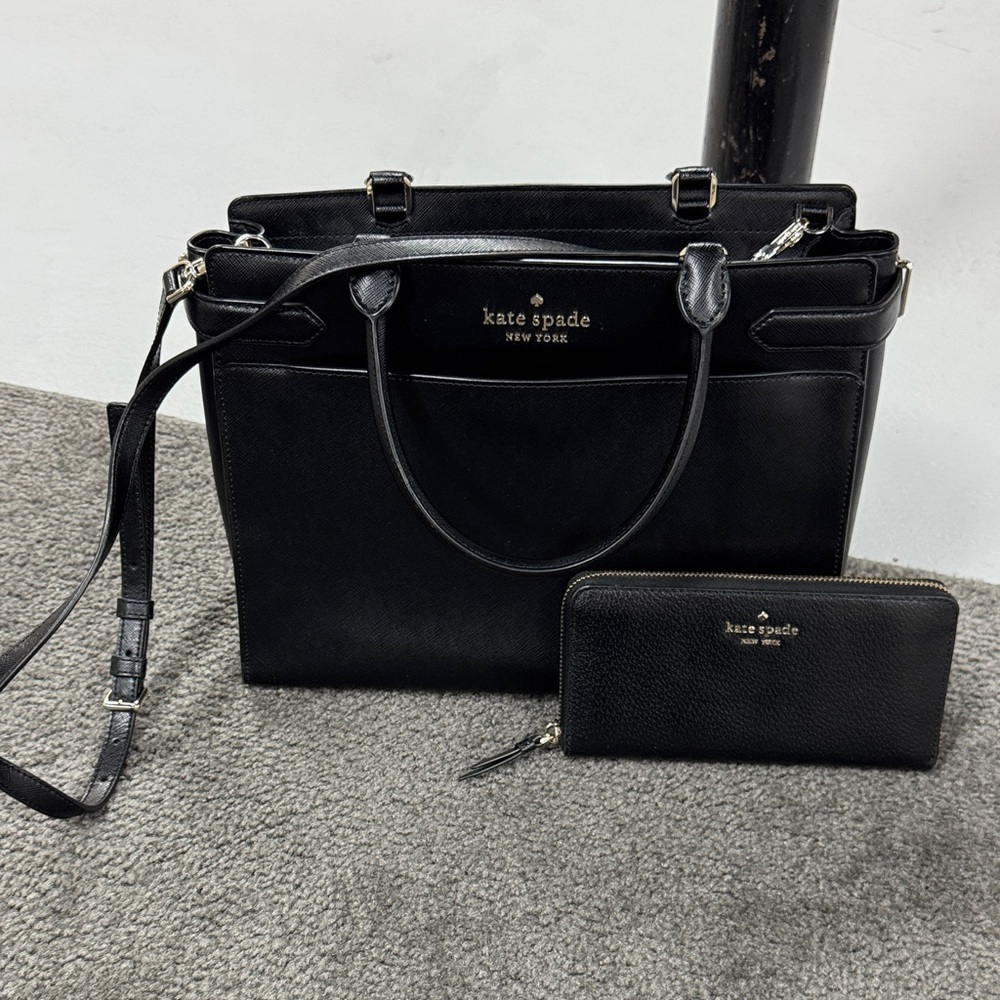 Kate Spade Black Shoulder Bag and Wallet Set